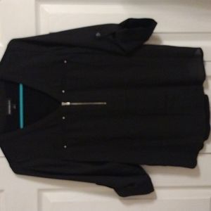 Stitch Fix Black V-Neck Shirt by Fortune & Ivy